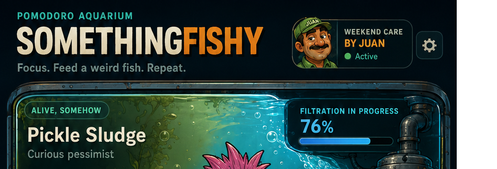 SomethingFishy app concept hero artwork